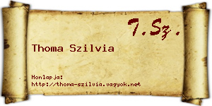 Thoma Szilvia névjegykártya